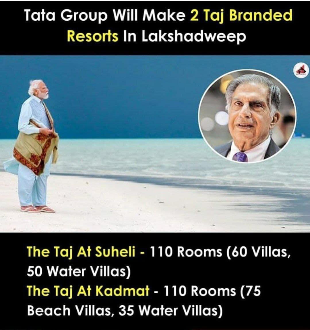 TATA Group will Make 2 Taj Branded Resorts in Lakshadweep